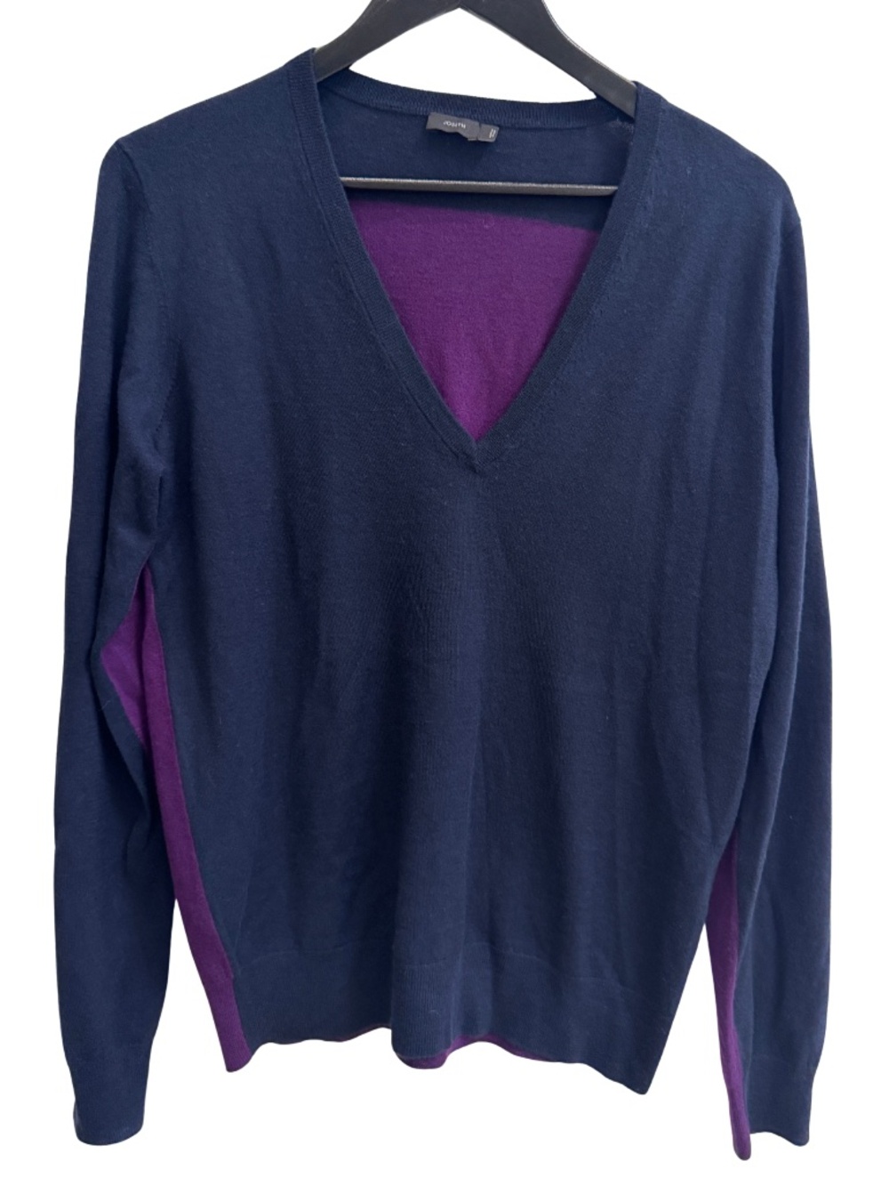 Joseph | cashmere | V-neck cardigan | navy & purple | size XL